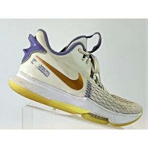 Nike LeBron Witness 5 Summit Men's 8.5 White Metallic Bronze Basketball Shoes
